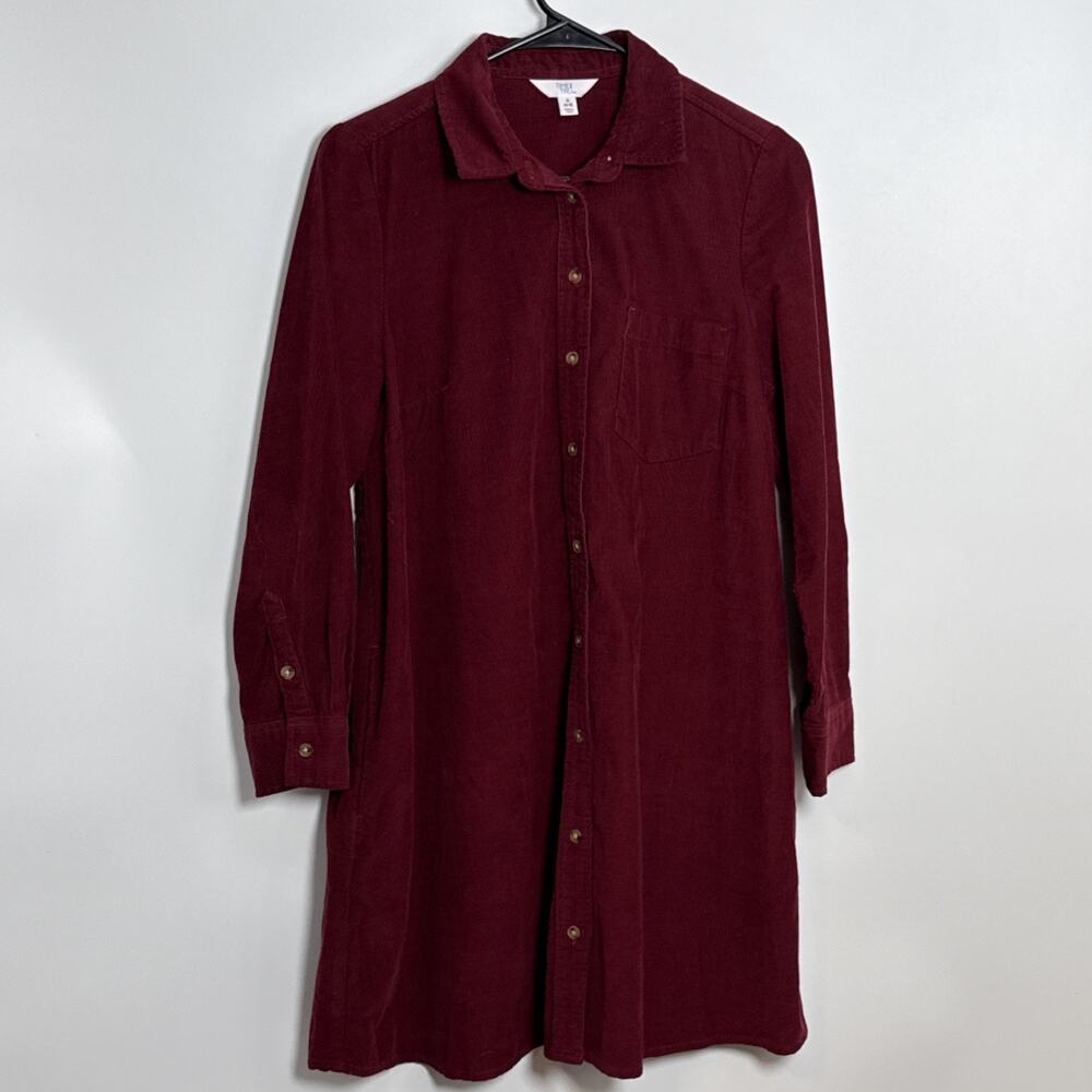 Time and Tru Women's cord dress wine punch red Size Small 4-6 mid- length